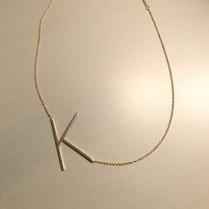 Anthropologie Block Letter “K” Monogram Necklace